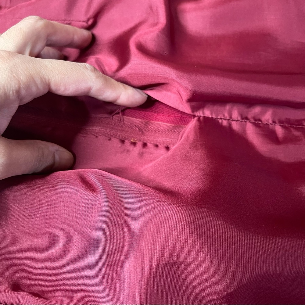 Vintage Valentino 1980's Burgandy/Berry Button A Line Skirt 8 - Picture 5 of 7
